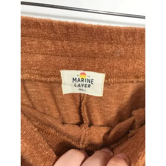 Marine Layer Set Women's Terry Out Resort Top Shorts Brown Casual Relaxed Vaca - Picture 8 of 16